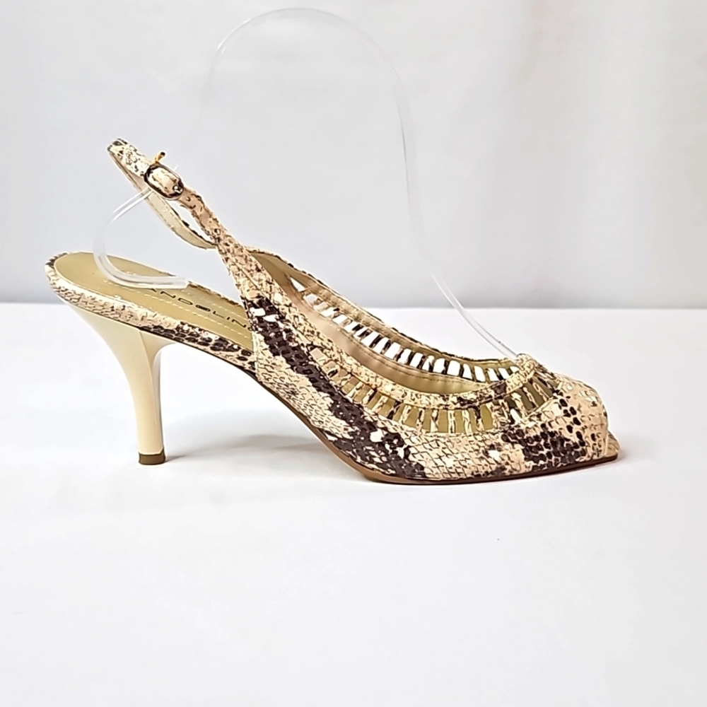 Bandolino Faux Leather Animal Print Heels Sz 8